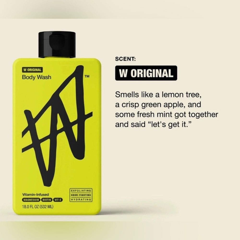 W By Jake Paul Body Wash - Exfoliating - Hydrating - W Original - 18 fl oz - Picture 2 of 2